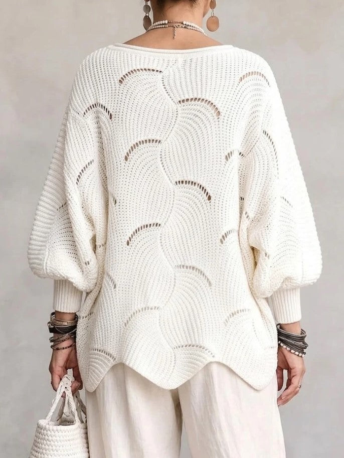VAUTRO | Pull ajouré en maille avec motif ondulé