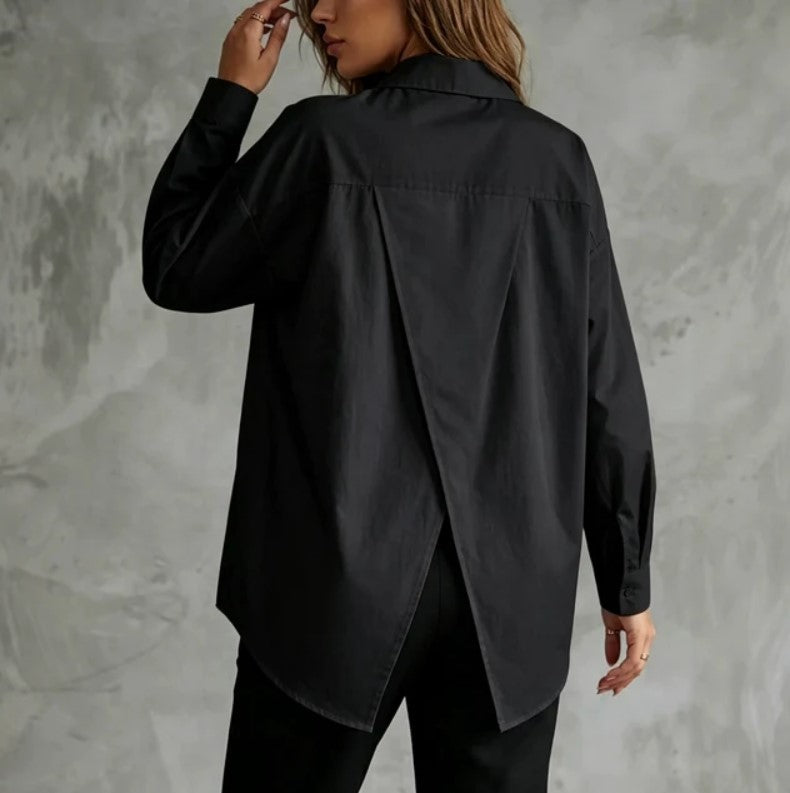 RESHA | Chemise à fente au dos - lin