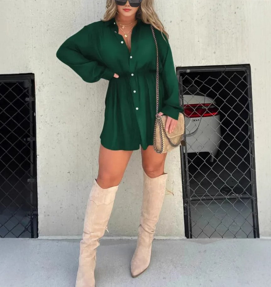 Robe-chemise élégance structurée