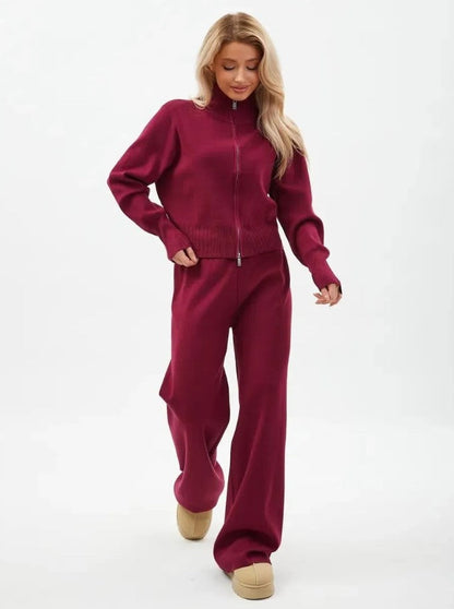 ALBA | Pantalon large, veste zippée.