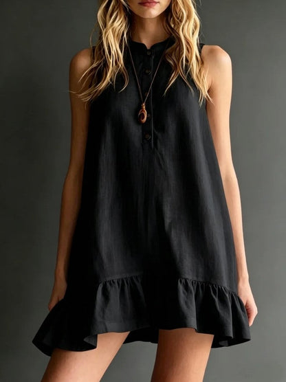 Robe sans manches a volants