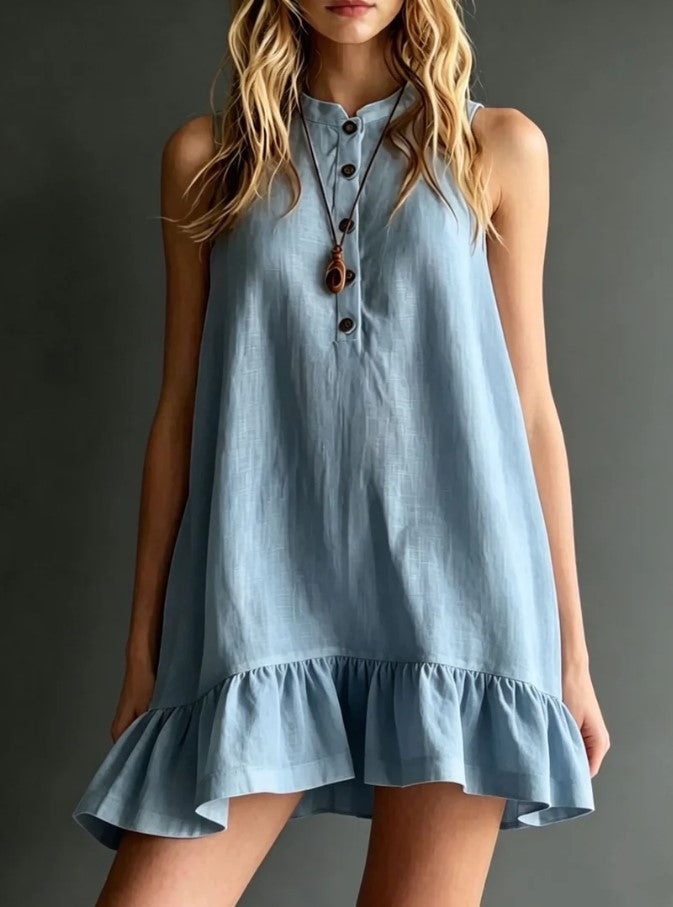 Robe sans manches a volants