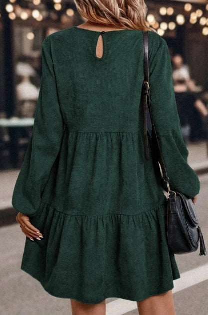 MIST | Mini robe green a manches lanternes