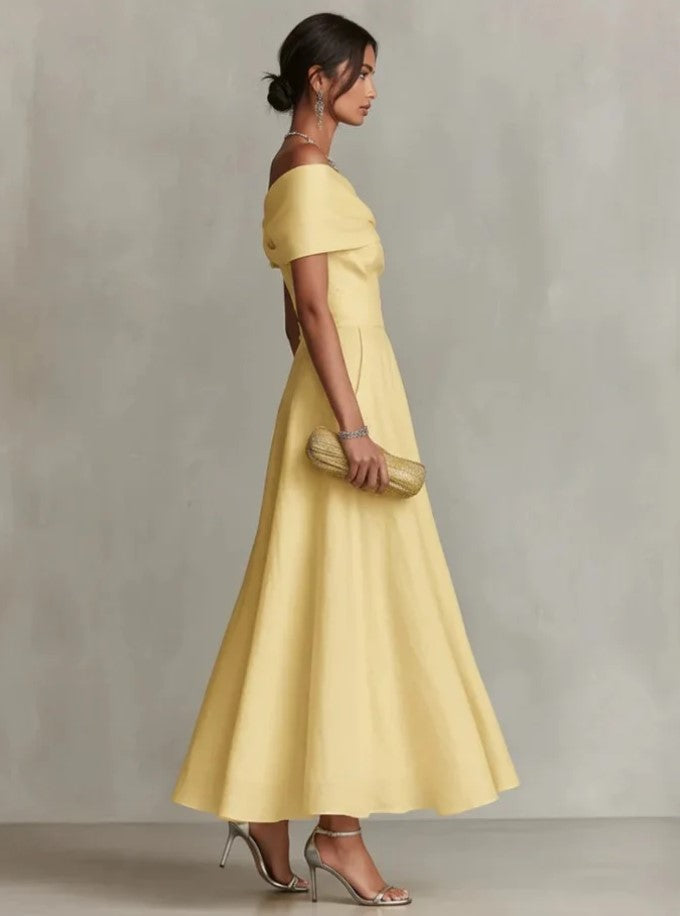 MAXI | Robe une épaule élégance solaire