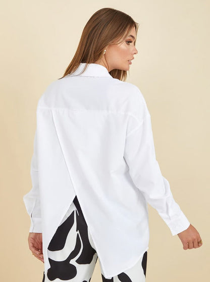 RESHA | Chemise à fente au dos - lin