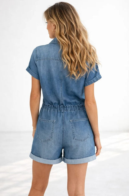 FORA | Combinaison short en jean