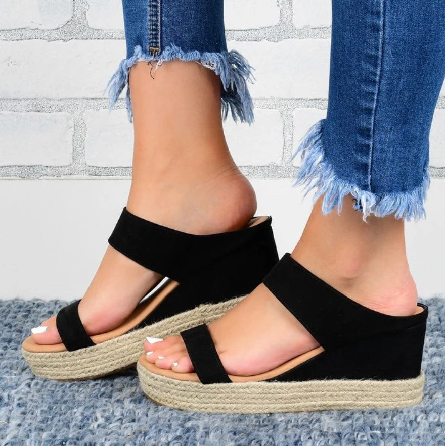 STEPWEL | Sandales compensées en corde de chanvre