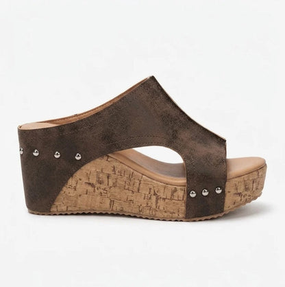 KOBRA | Sandales Compensées Peep Toe