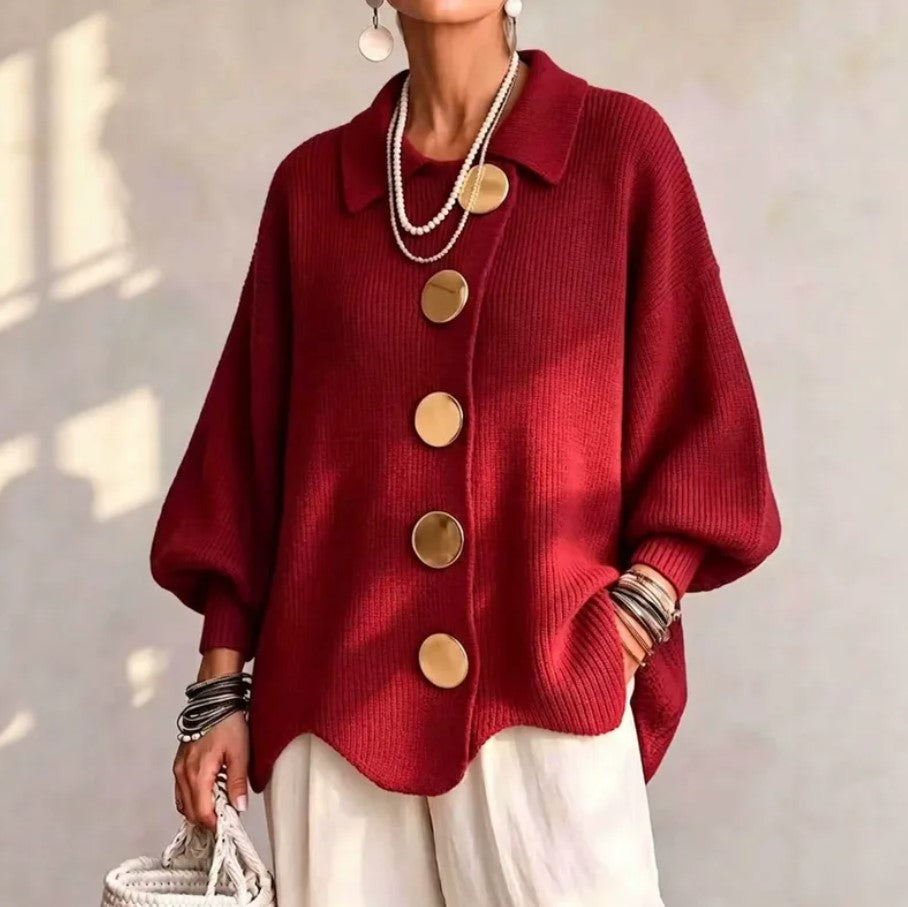 VAUREL | Cardigan en maille boutonné avec col